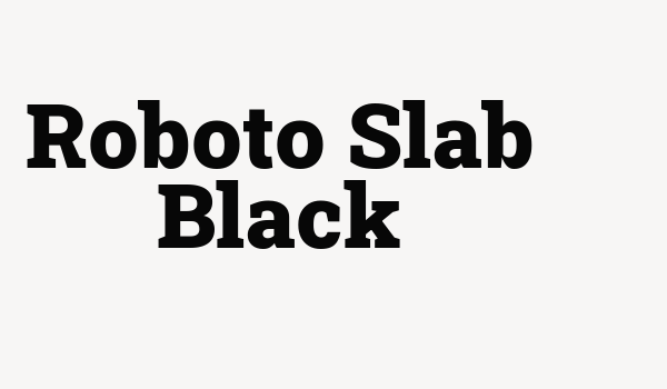 Roboto Slab Black Font