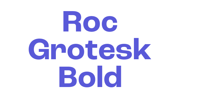 Roc Grotesk Bold Font