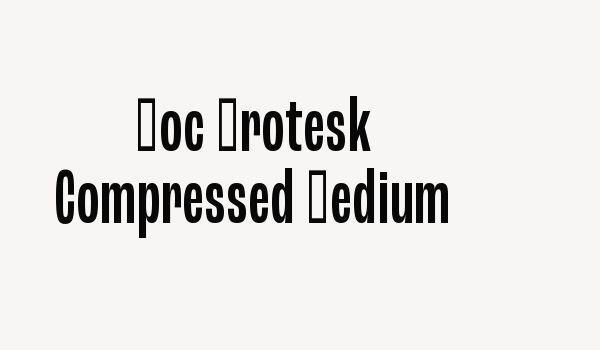 Roc Grotesk Compressed Medium Font