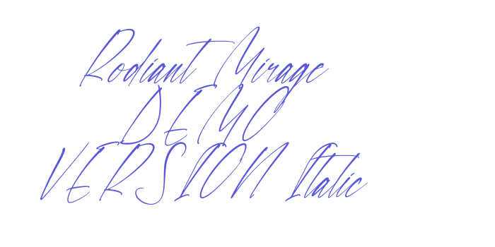 Rodiant Mirage DEMO VERSION Italic Font Download