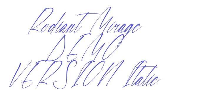 Rodiant Mirage DEMO VERSION Italic Font