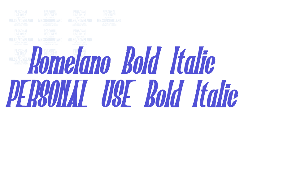 Romelano Bold Italic PERSONAL USE Bold Italic-font-download