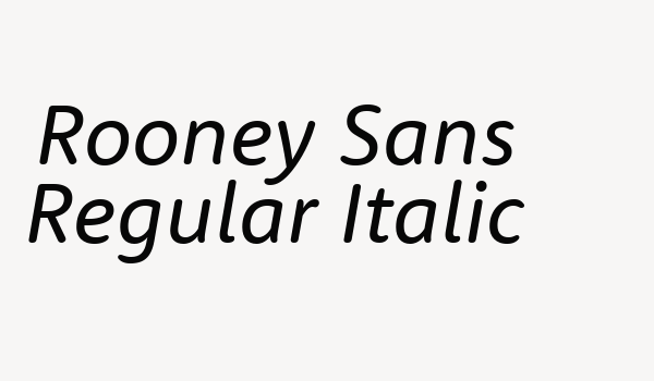 Rooney Sans Regular Italic Font