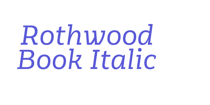 Rothwood Book Italic Font Download