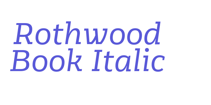 Rothwood Book Italic Font