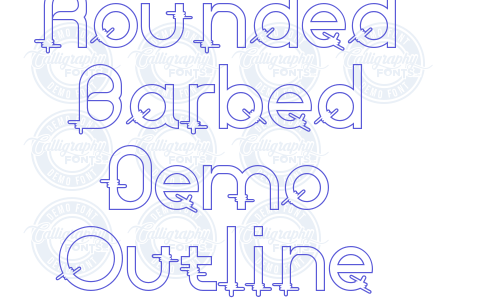 Rounded Barbed Demo Outline Font Download