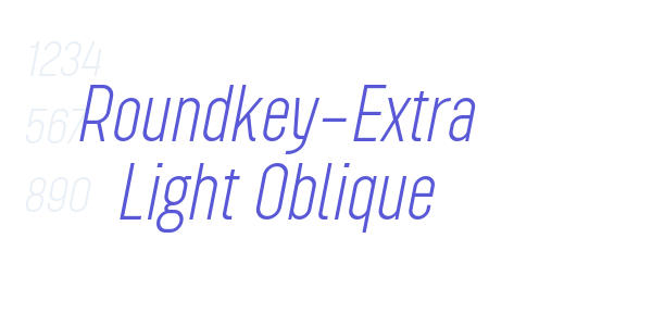 Roundkey-Extra Light Oblique font free