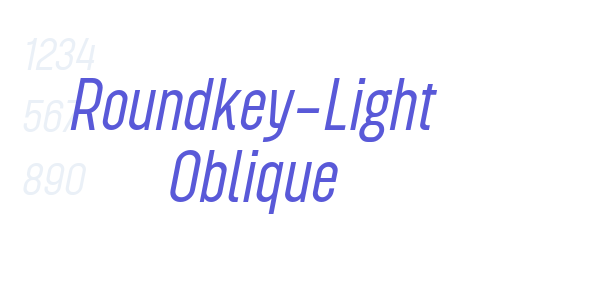 Roundkey-Light Oblique font free