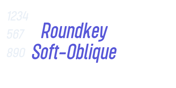 Roundkey Soft-Oblique font free