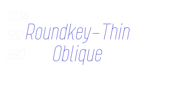 Roundkey-Thin Oblique font free