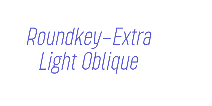 Roundkey-Extra Light Oblique Font Download