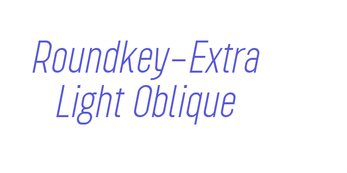 Roundkey-Extra Light Oblique Font