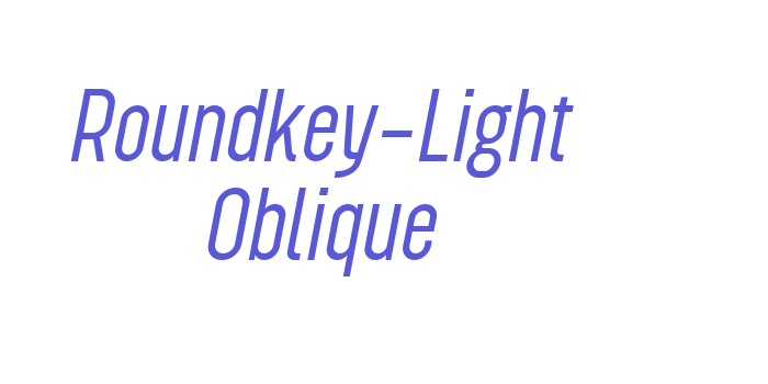 Roundkey-Light Oblique Font