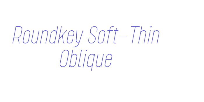 Roundkey Soft-Thin Oblique Font Download