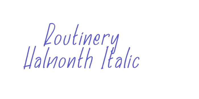 Routinery Halmonth Italic Font Download