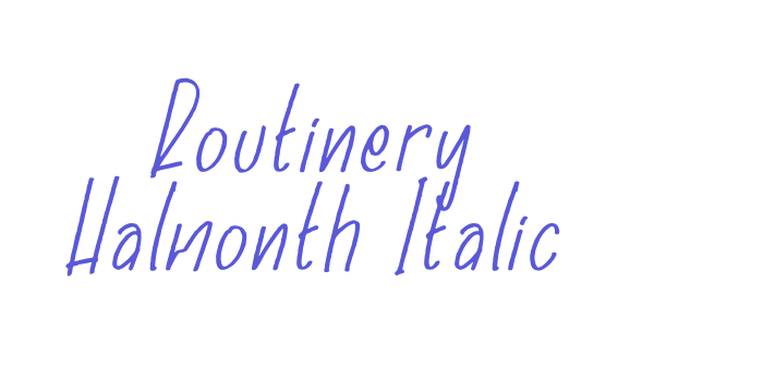 Routinery Halmonth Italic Font