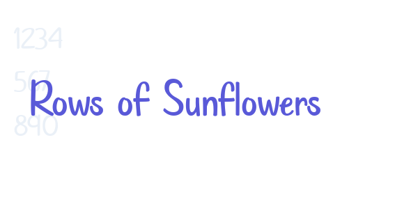 Rows of Sunflowers font free