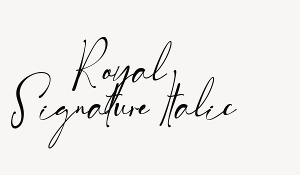 Royal Signature Italic Font