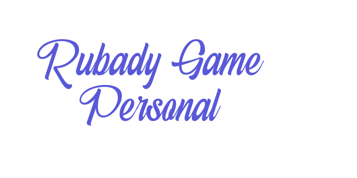 Rubady Game Personal Font