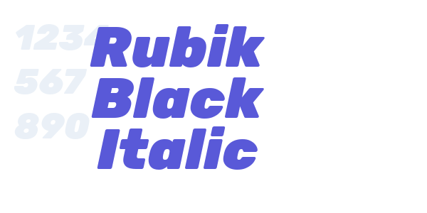 Rubik Black Italic font free