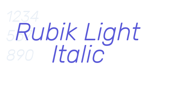 Rubik Light Italic font free