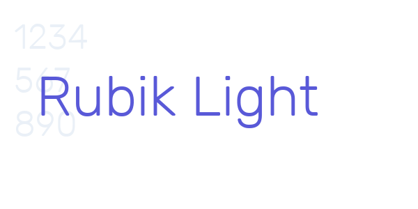 Rubik Light font free