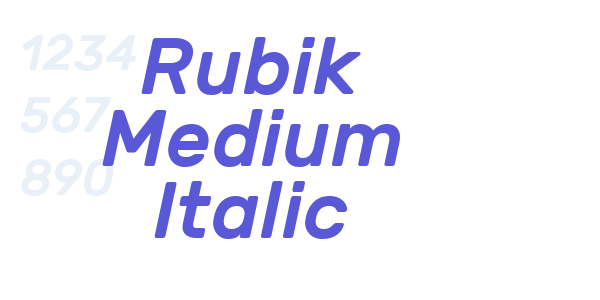 Rubik Medium Italic font free