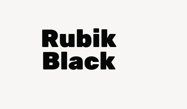 Rubik Black Font