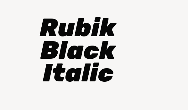 Rubik Black Italic Font