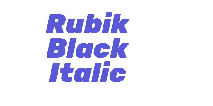 Rubik Black Italic Font Download