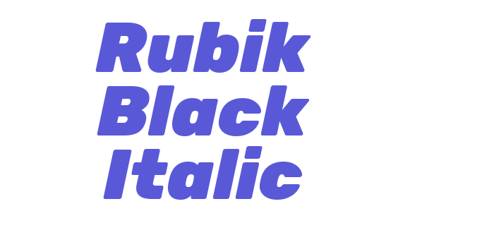 Rubik Black Italic Font