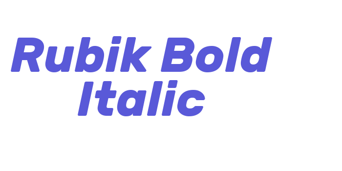 Rubik Bold Italic Font