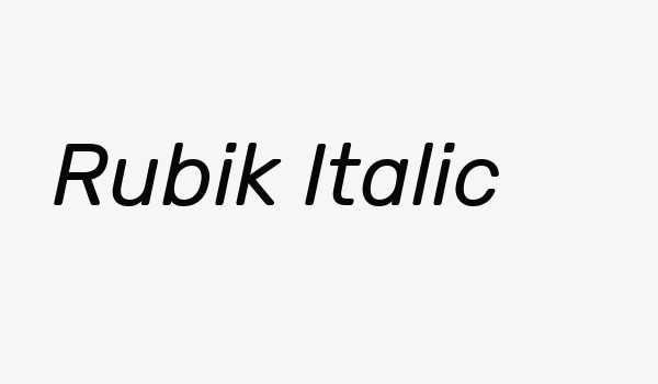 Rubik Italic Font