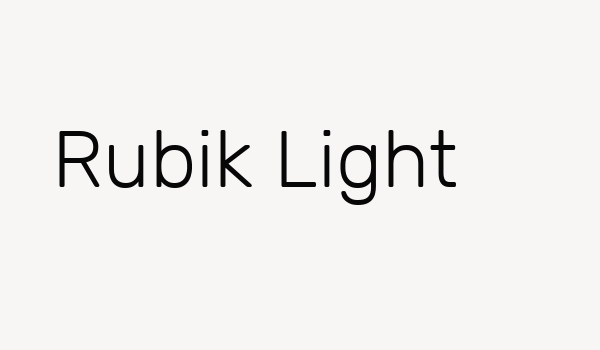 Rubik Light Font