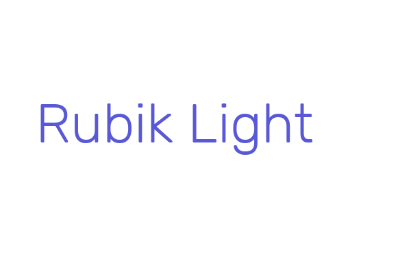 Rubik Light Font