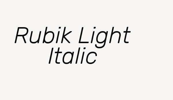 Rubik Light Italic Font