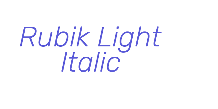 Rubik Light Italic Font Download