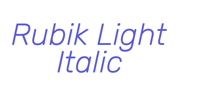 Rubik Light Italic Font