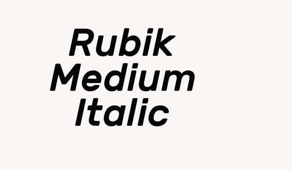 Rubik Medium Italic Font