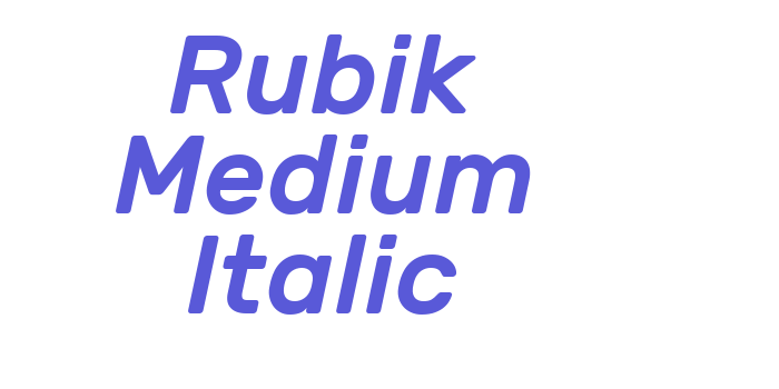 Rubik Medium Italic Font