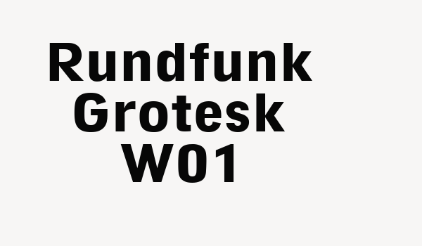 Rundfunk Grotesk W01 Font