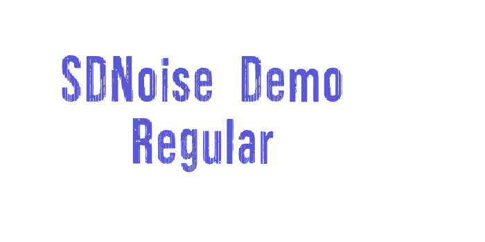 SDNoise Demo Regular Font