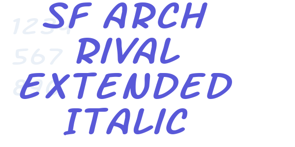 SF Arch Rival Extended Italic font