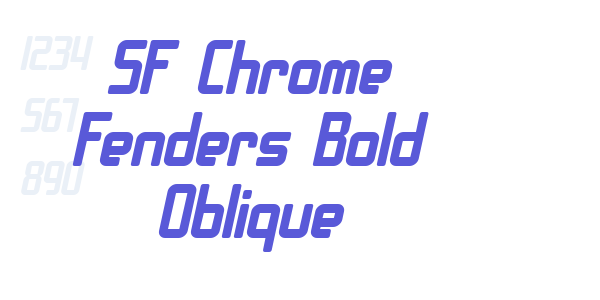 SF Chrome Fenders Bold Oblique font free