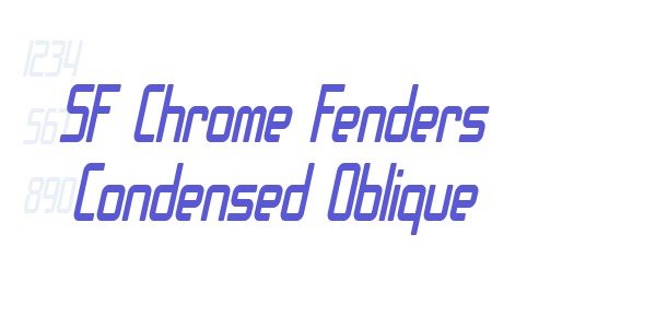 SF Chrome Fenders Condensed Oblique font free