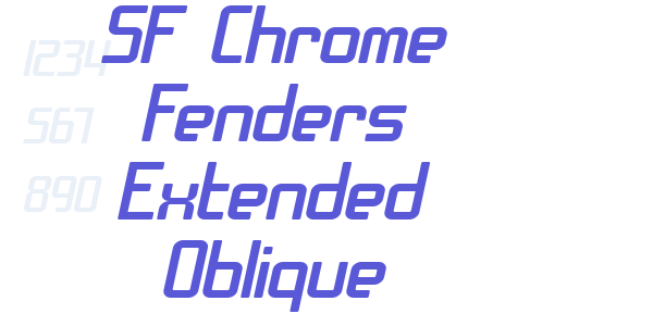 SF Chrome Fenders Extended Oblique font free