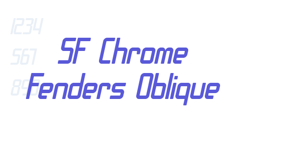 SF Chrome Fenders Oblique font free