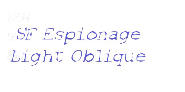 SF Espionage Light Oblique font