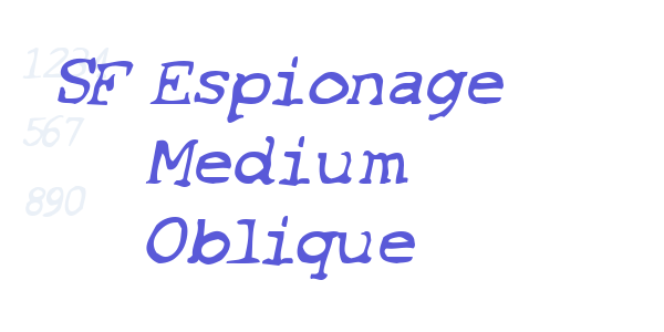 SF Espionage Medium Oblique font