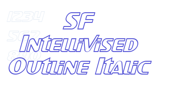 SF Intellivised Outline Italic font free